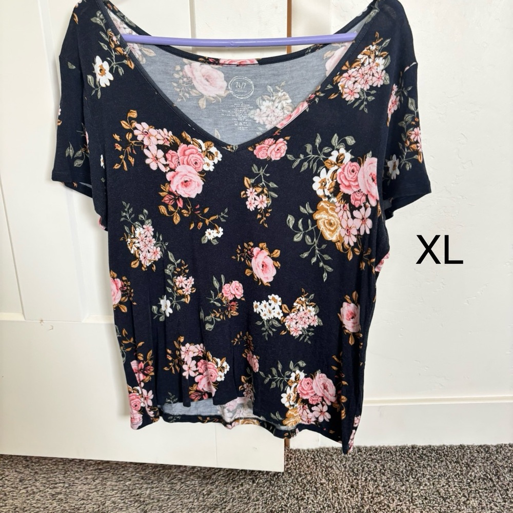Floral V-Neck Women's Top
